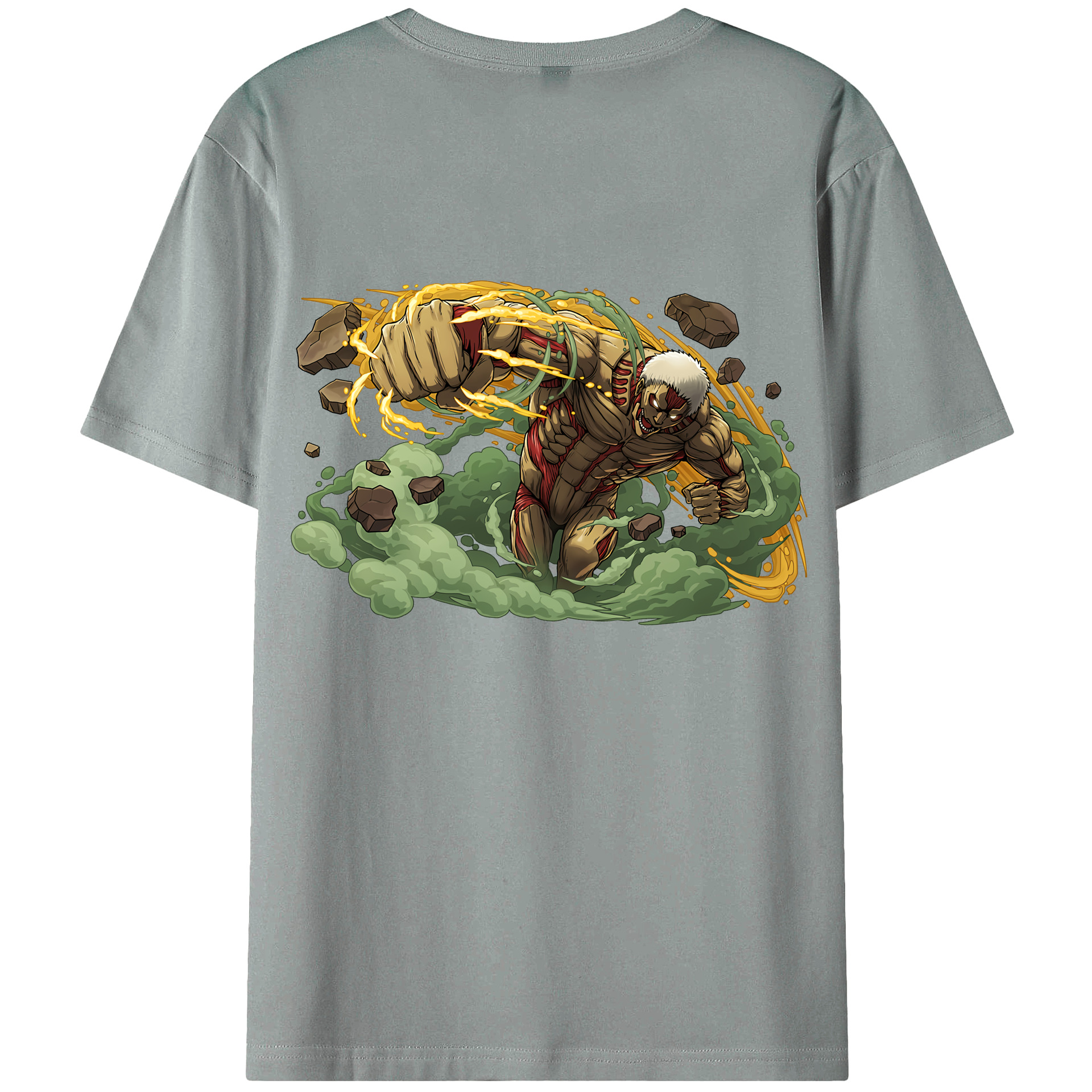 （画像用） 進撃の巨人 Attack on Titan 綿100％ メンズ半袖Tシャツ（バックプリント） 通気性